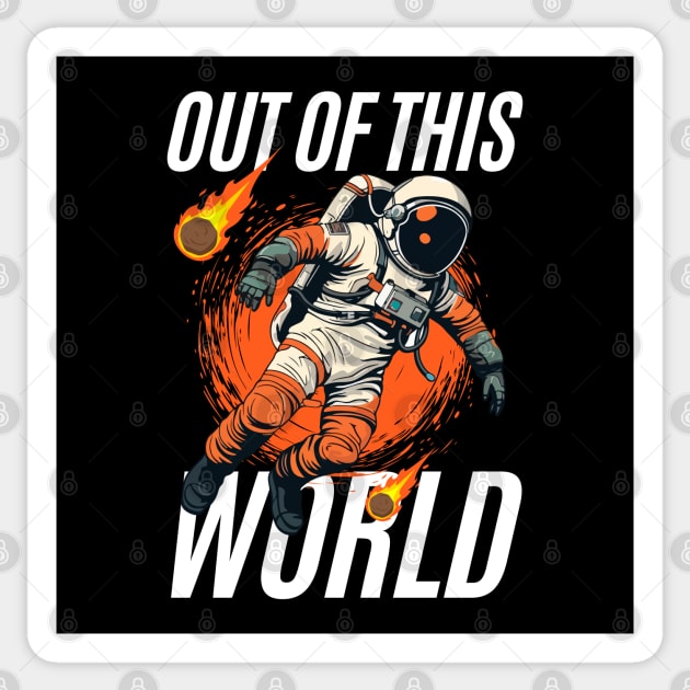 Out of This World – Bold Astronaut Space Graphic Gift Sticker by MakerMind8.2